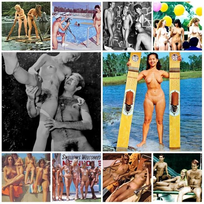 Beautiful nudists from Europe retro photo