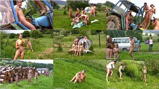 Outdoor nudism video - Grassy outdoor fitness